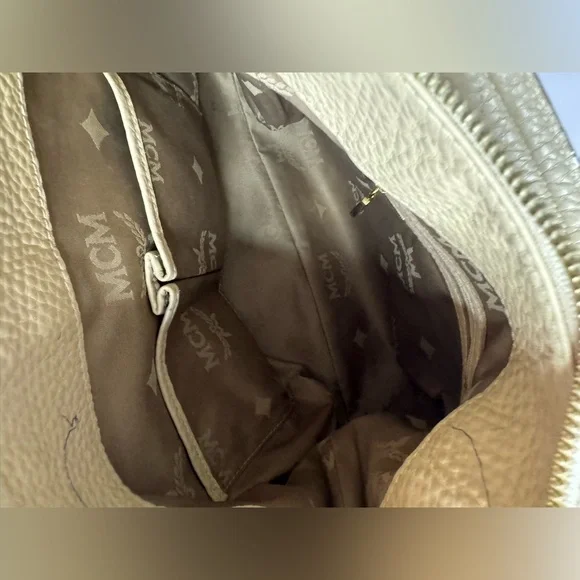 #244 MCM Pebbled Leather Hobo Shoulder Bag - Picture 12 of 16